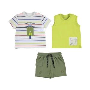 Size 24 months Mayoral Multicolor Striped Tee and Lime Set